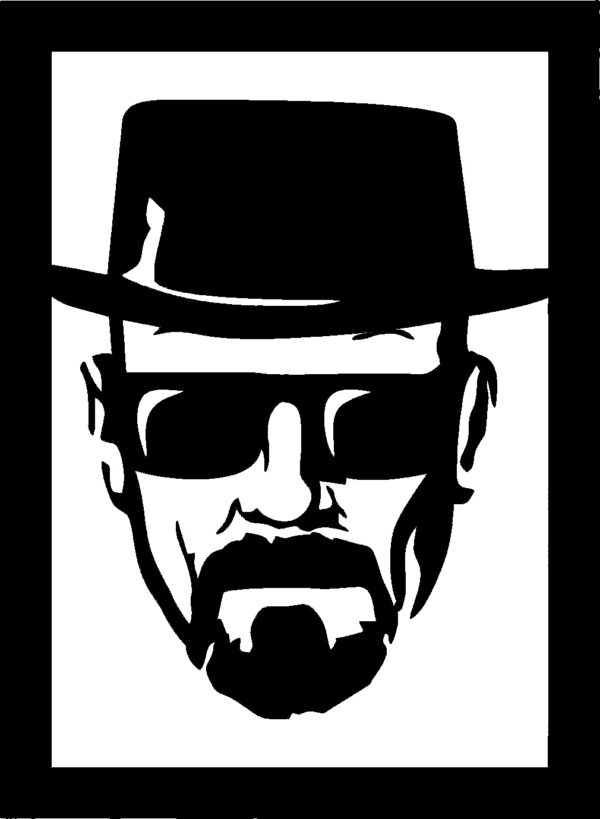 SSDECO.es | Cuadro Decorativo de Pared Walter White - Arte en Madera Negro con Fondo Blanco, 30x41 cm - Decoración Moderna para Salón, Dormitorio y Oficina